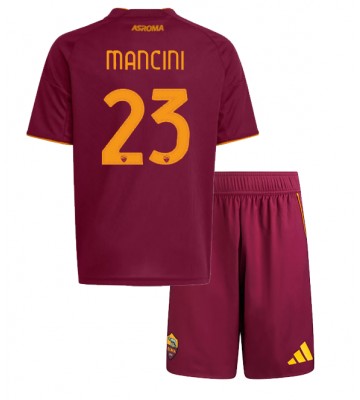 AS Roma Gianluca Mancini #23 Replika Hemmatröja Barn 2025-26 Kortärmad (+ Korta byxor)